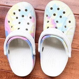 Crocs Classic Clogs‎ Pastel Tie-Dye Sandals Rainbow Unisex M4/W6